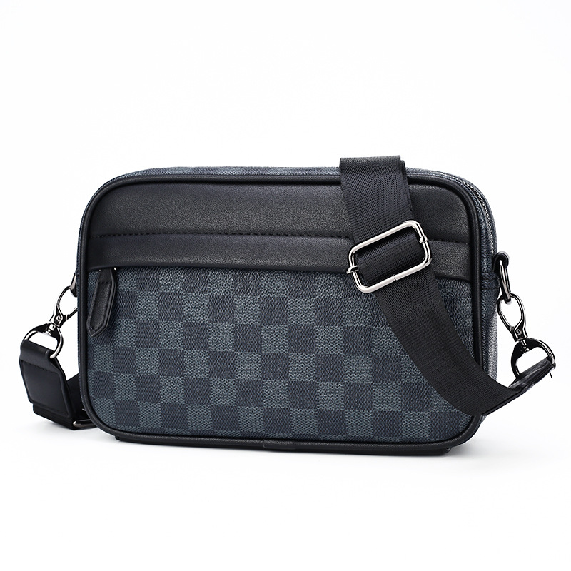 Bolso bandolera para hombre 2025 nuevo bolso versátil de moda bolso de viaje a cuadros bolso de hombro casual de moda para hombre venta al por mayor transfronteriza.