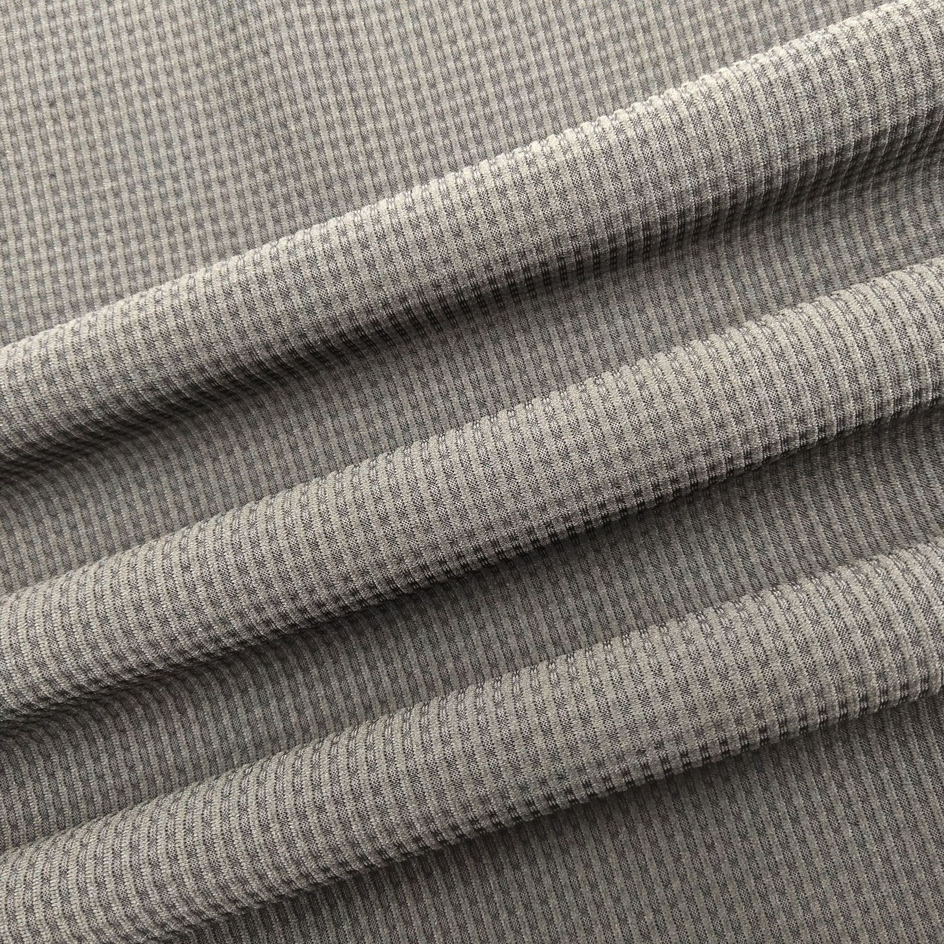 涤氨拉架布 小方格弹力透气 夏季冰爽运动裤料 精致华夫格面料