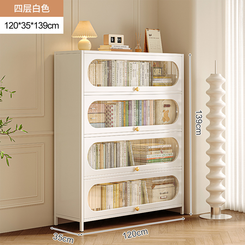 Librería de acero con puerta de armario, armario a prueba de polvo, armario de almacenamiento, armario de exhibición para el hogar para niños, armario de almacenamiento contra la pared, estantería de piso a techo