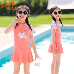 Children's Swimwear New Girl Baby Dress Style Princess Swimwear Girl Quick-Drying Sunscreen Swimwear Wholesale