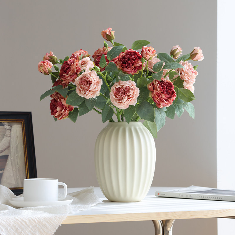 Rose-Like Artificial Flowers, Dried Flower Arrangements for Living Room, Dining Table, Tv Cabinet, Flower Arrangements, Decorations, Cross-Border Wholesale and Dropshipping