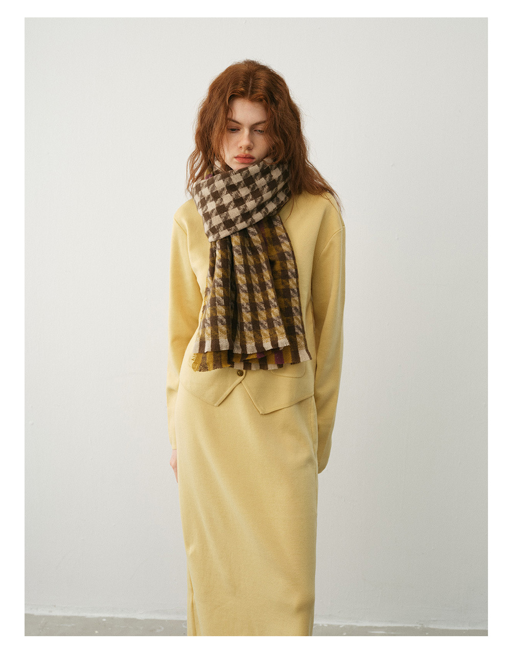 Sciarpa a quadri donna invernale grande scialle morbido cashmere_voghion.com