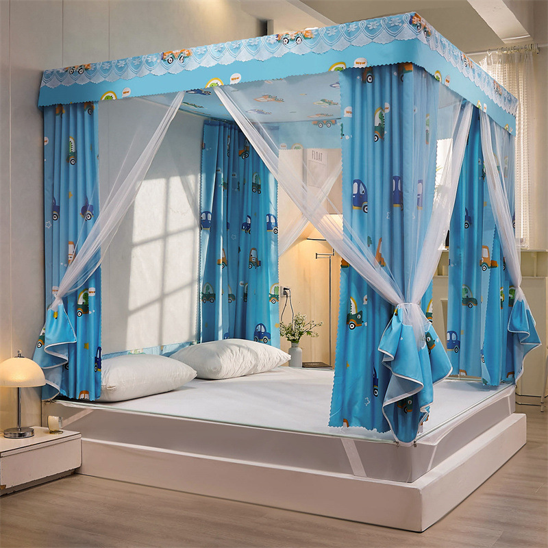 2024 nueva cama sentada, sombreado y a prueba de mosquitos, mosquitera integrada para el dormitorio doméstico, cama anti-caída, engrosamiento, hilo de tienda