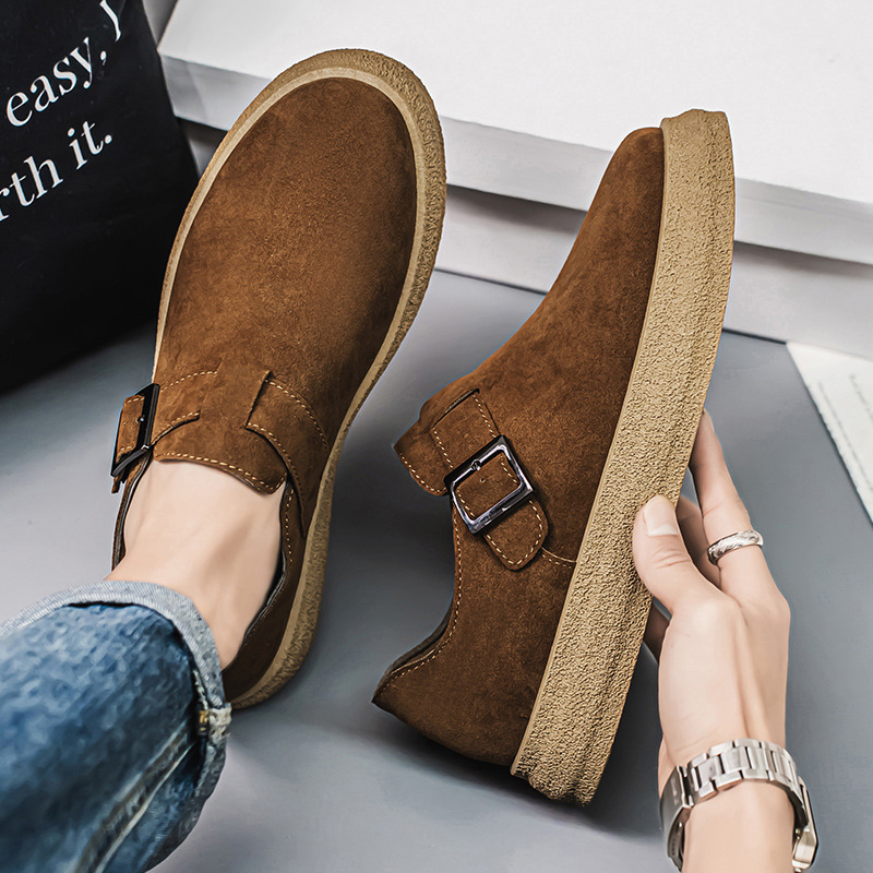 Boken Shoes 2025 primavera nueva hebilla de cinturón transfronteriza de un pie casual de suela suave moda negocios zapatos casuales de trabajo