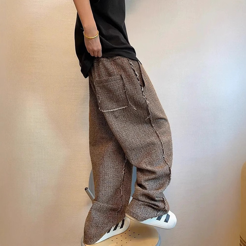 Maillard Brown Wool Machete Pants Loose Bf Lazy Style Drape Casual Pants Ins Dopping Pants