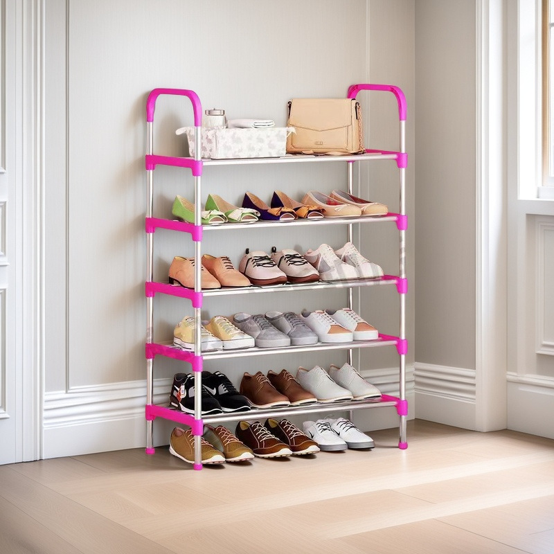 Estante de zapatos simple dormitorio doméstico multicapa puerta armario de zapatos a prueba de polvo fuerte pequeño y estrecho alquiler de almacenamiento a prueba de polvo