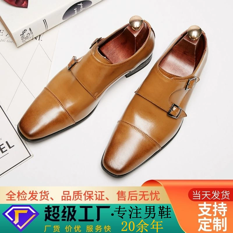 2024 новая японская бизнес-обувь, мужская кожаная обувь с тремя разъемами