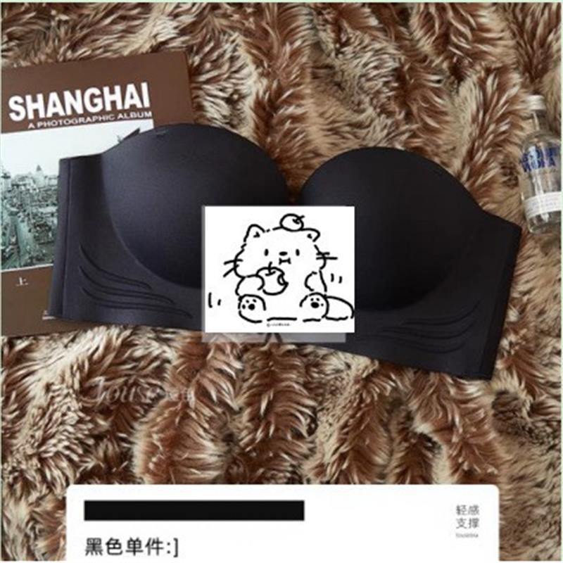 跨境东南亚内衣女无肩带小胸聚拢防滑上托一字肩抹胸前扣隐形文胸|undefined
