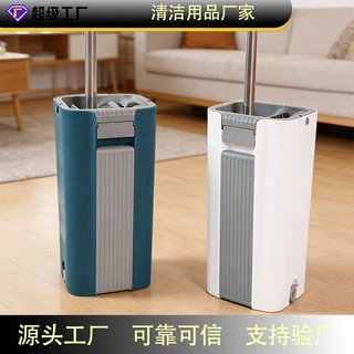 加厚懒人免手洗拖把家用拖把桶套装干湿两用平板拖厨房一拖净