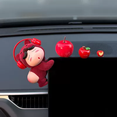 Good Fortune, Car ornaments - no-specifications-red-earphones-red-flocking-xiaoxin-3-apples-lying-screen-4