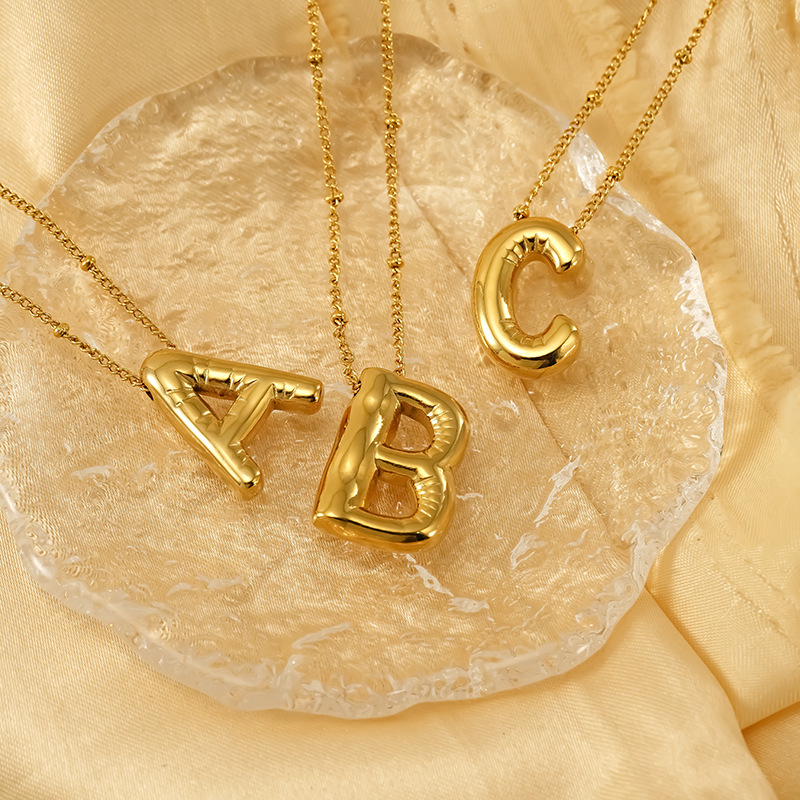necklace with letters stainless steel