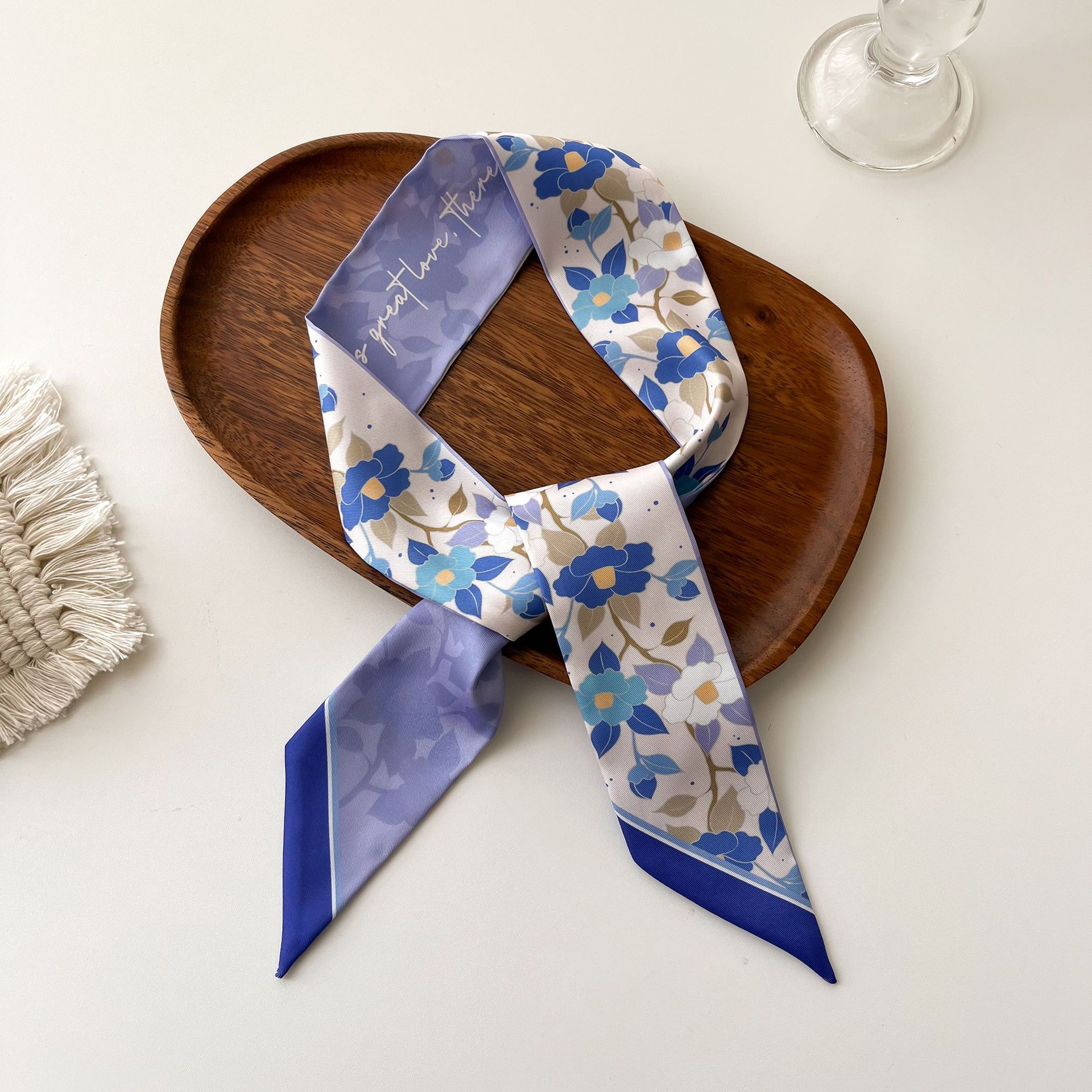 Foulard in seta da donna nastro decorativo per borsa e capelli_voghion.com