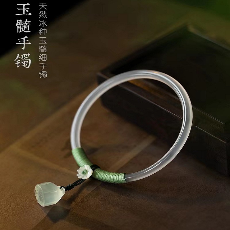 White agate thin bracelet handmade