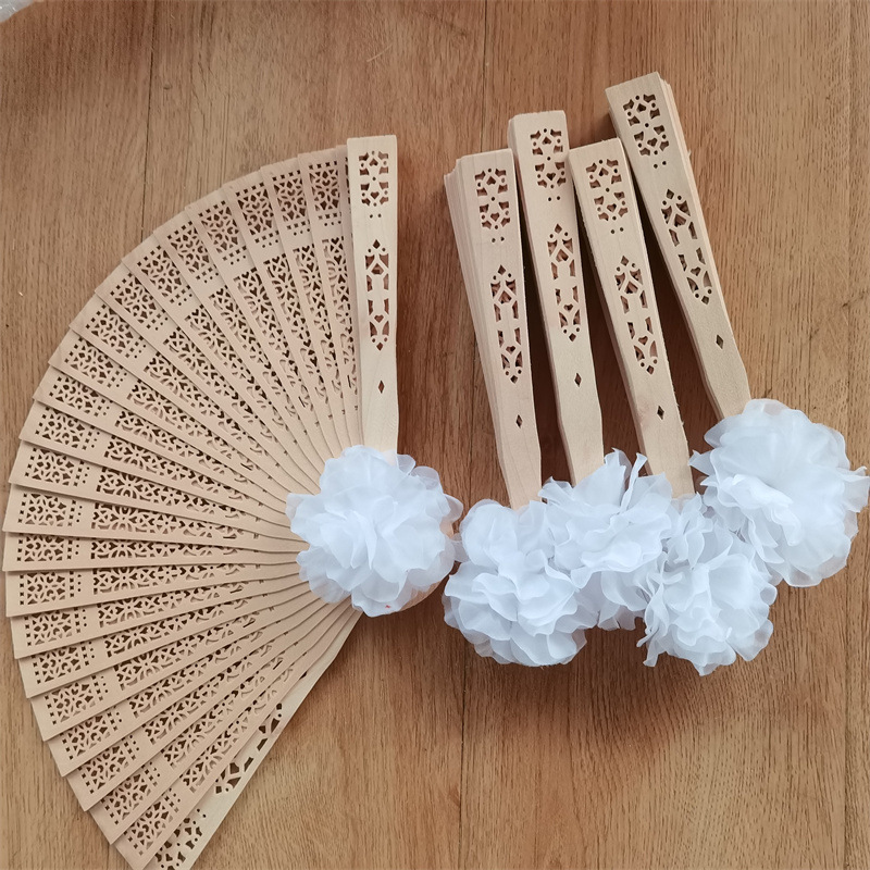 Ventilador de madera de 8 pulgadas de color primario, ventilador de madera de incienso birmano, ventilador de madera de incienso, ventilador de madera tallado, ventilador de boda personalizado
