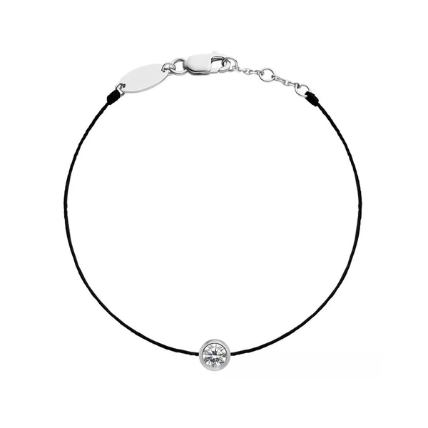 Solitaire full rope bracelet [black-silver]