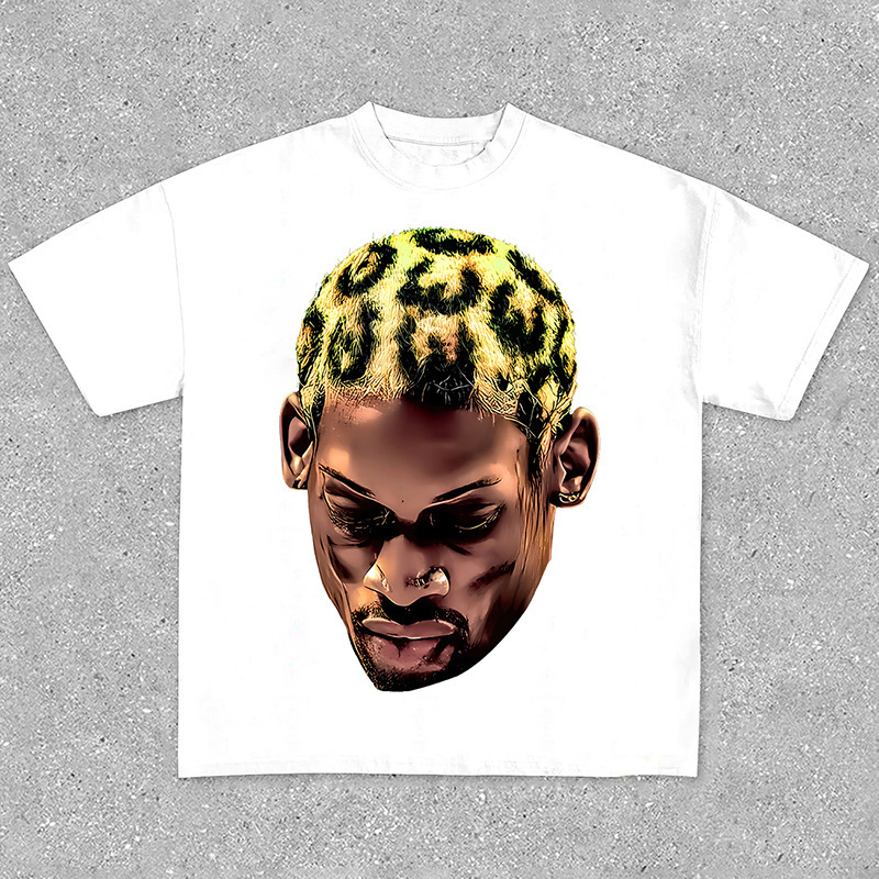 Ins Dennis Rodman Dennis Rod man Hip Hop Cotton American T-Shirt