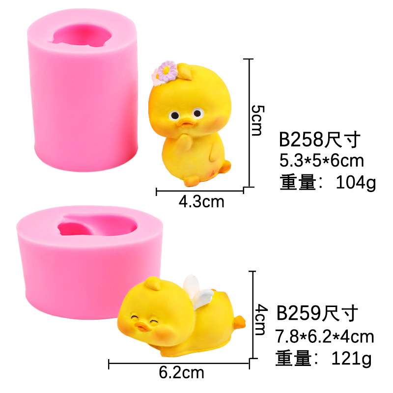 3D tridimensional pinch le pequeño pato amarillo molde de silicona pato chocolate pudding cubo de hielo cubo fondant pastel molde