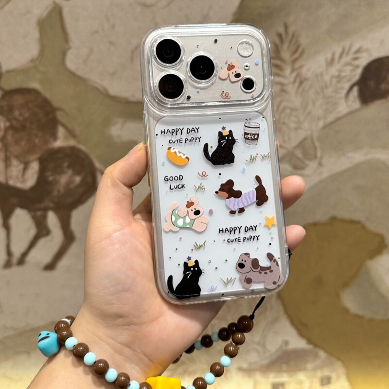 Grassland Puppy Suitable for iPhone 17 Transparent 16 Pro Max Apple 14 Soft 13 with Chain 12 High-End Phone Case Grassland Puppy Suitable for iPhone 17 Transparent 16 Pro Max Apple 14 Soft 13 with Chain 12 High-End Phone Case