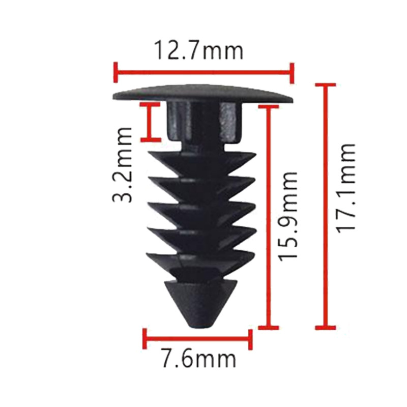 Universal coche empuje localizador nylon negro coche hebilla clip al por mayor A200