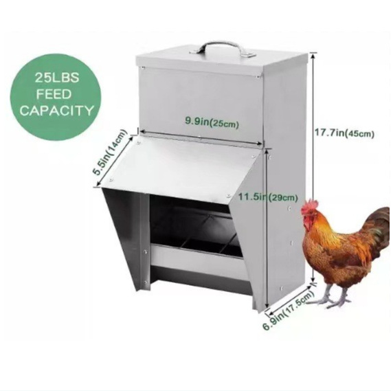 Las aves de corral alimentador automático de pollo a través de metal galvanizado hierro hoja de pollo alimentador deflector alimentador de equipos de cría maquinaria