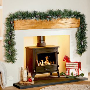 Amazon Cross-Border Popular Christmas Dipped White Pine Cone Decoration Simulated Rattan Pvc Environmentally Friendly Flame Retardant Window 2.7m