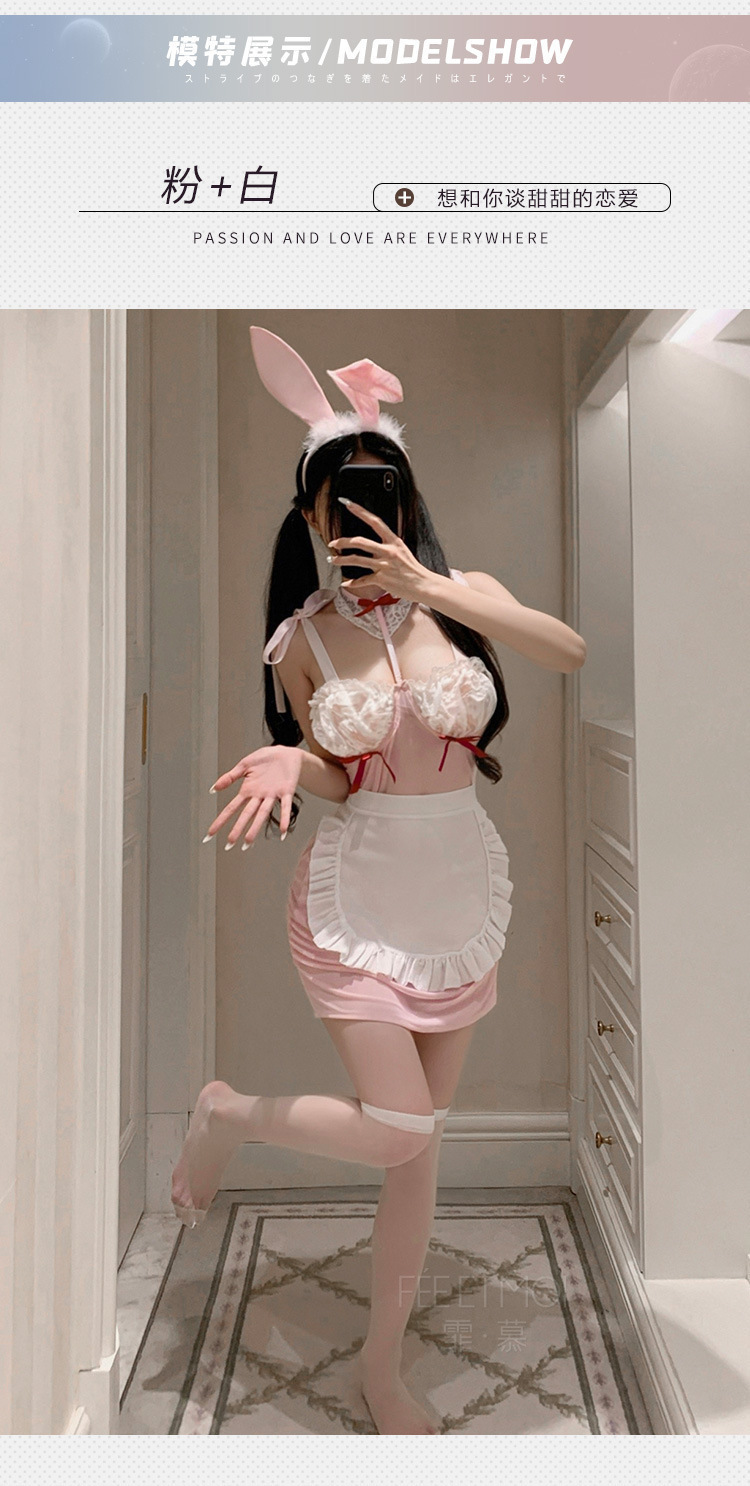 Feimu Selects 30-Piece Sheer Mesh Role-Play Costume Set with Headband, Dress and Thong — detail image 19