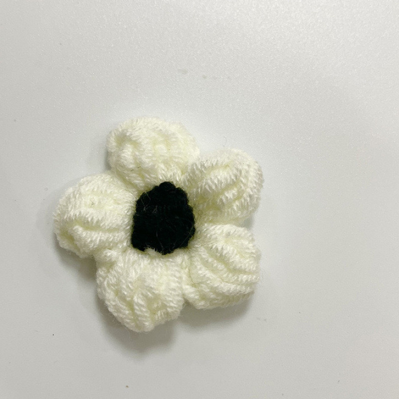 现货手工钩织泡芙花毛线花朵服装辅料饰品胸花包包仿真花花束配件|undefined