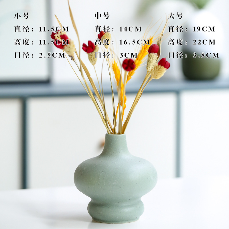 Jarrones de cerámica de estilo europeo, jarrones decorativos para sala de estar, flores secas, arreglos florales, jarrones creativos al por mayor