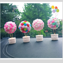 汽車擺件氣球車載少女心毛絨球可愛車內飾品擺件創意氣球網紅代發