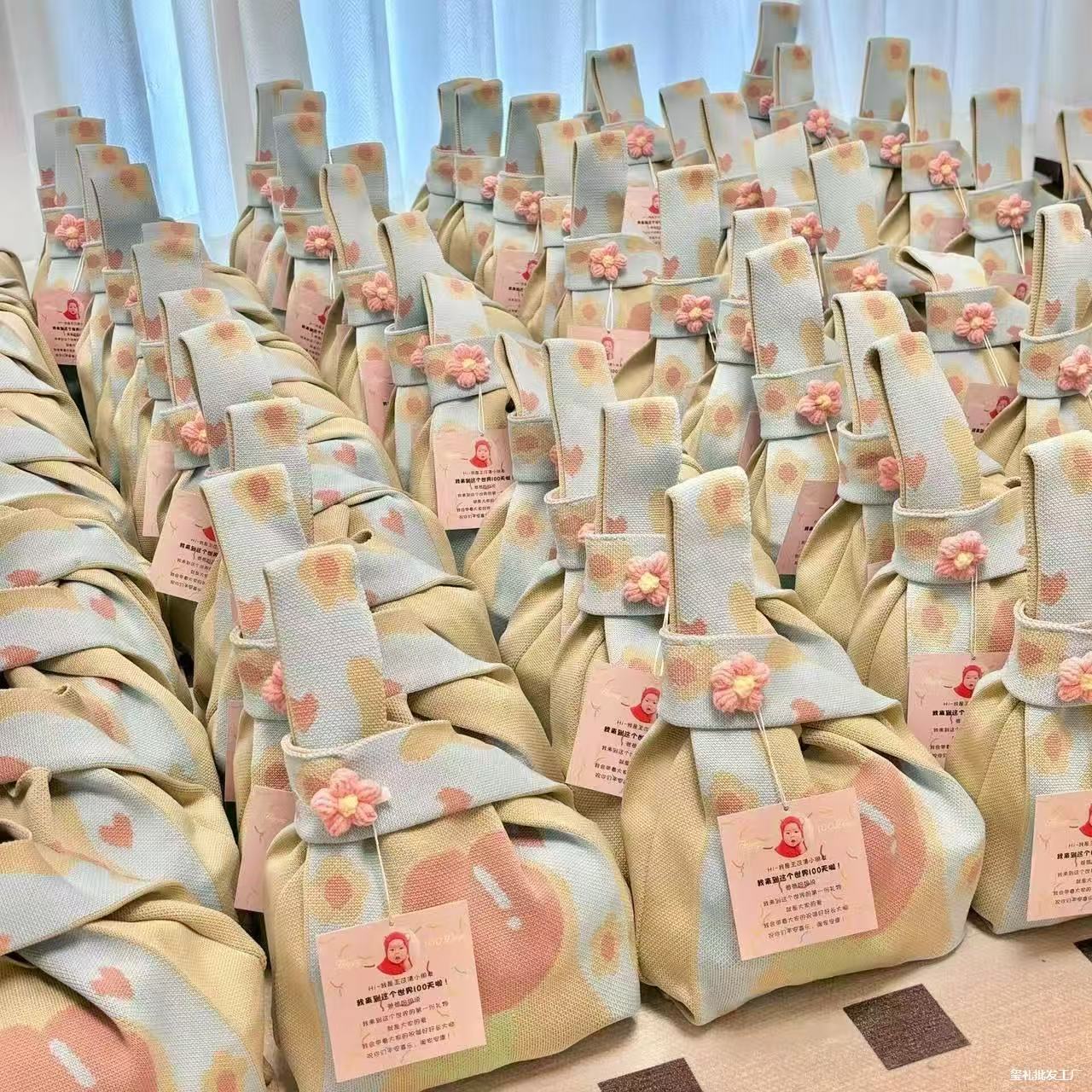 加厚高克重针织手提包托特包手拎包编织包伴手礼袋子伴手礼包女包