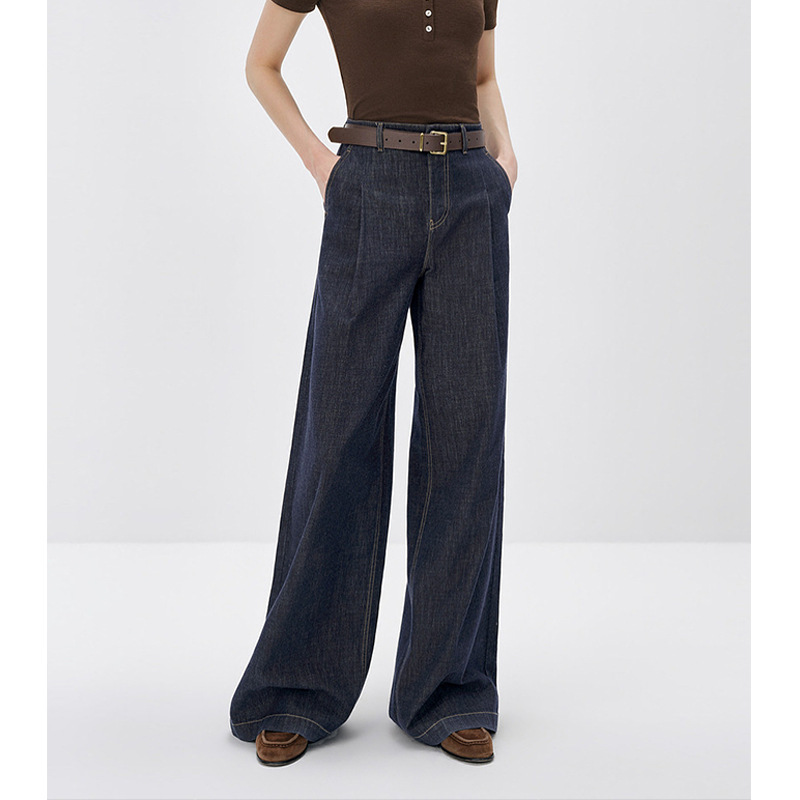 【Mai*Order】High-waisted loose retro denim wide-leg pants for women, 2026 summer, beautiful and leg-lengthening, casual long pants