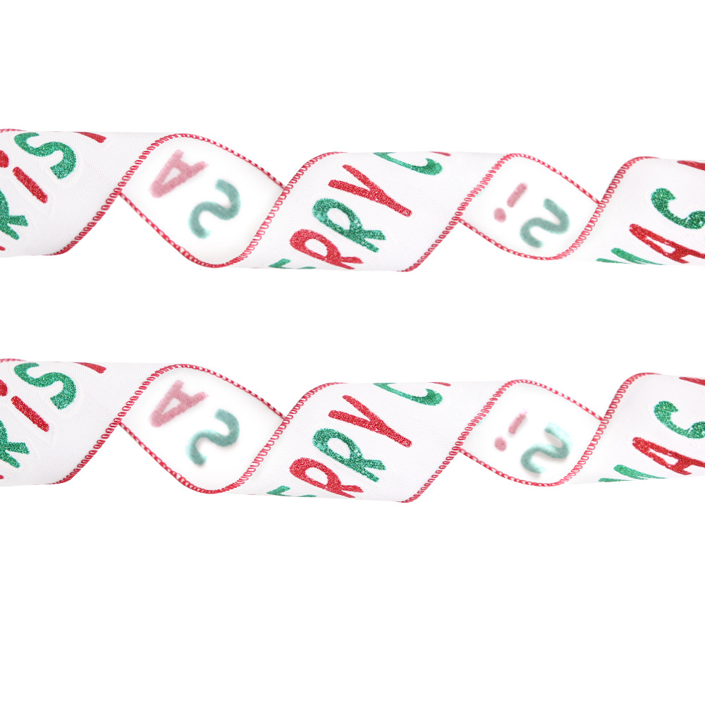 Cinta de Lino Fino con Diseño de Reno Navideño 2025, 6.3 cm, Cinta Decorativa para Árbol de Navidad, Cinta de Reno Navideño