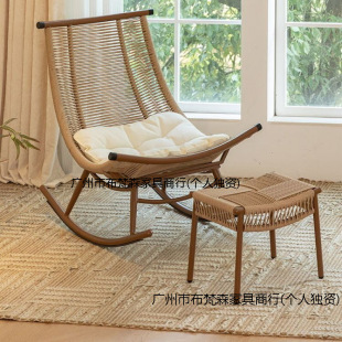 Rocking Chair Lounge Chair Adult Garden Balcony Home Leisure Rattan Chair Lazy Rocking Chair Elderly Outdoor Courtyard Rattan Chair