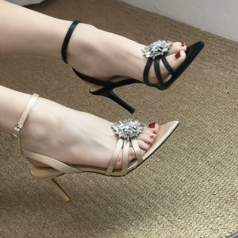 In Stock~2026 Summer New Style Pointed-Toe Rhinestone Strap Sandals, Sexy and Elegant Open-Toe High Heels In Stock~2026 Summer New Style Pointed-Toe Rhinestone Strap Sandals, Sexy and Elegant Open-Toe High Heels