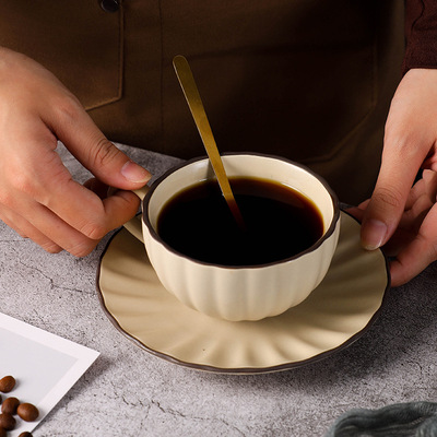 日式复古咖啡杯欧式小奢华高颜值高档陶瓷杯碟套装精致下午茶杯子|ms