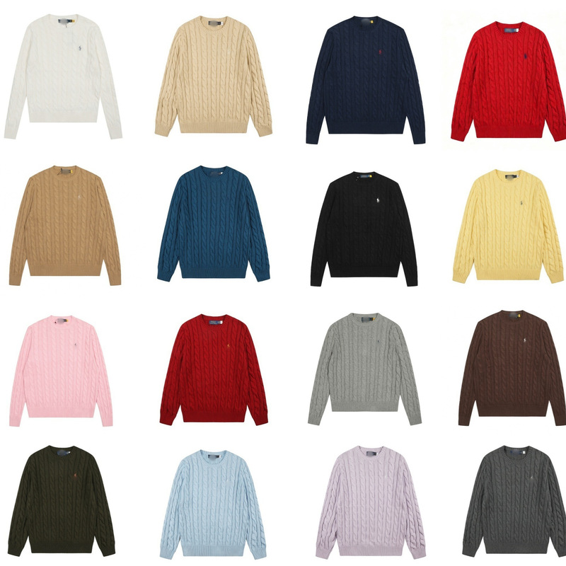 High-end version, featuring the Ralph Lauren pony logo, round-neck pullover knit sweater, women's sweater, unisex long-sleeve outerwear High-end version, featuring the Ralph Lauren pony logo, round-neck pullover knit sweater, women's sweater, unisex long-sleeve outerwear