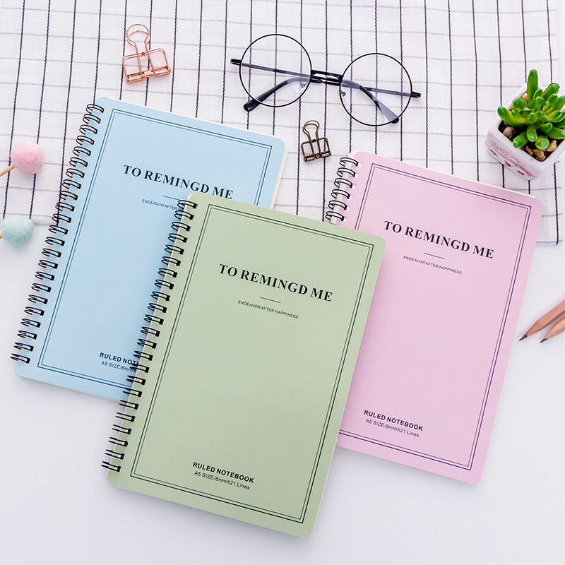 Small and Fresh Coiled Notebook A5 Exercise Book Office Loose-leaf Notebook Student Stationery Supplies Candy Color Memo Book