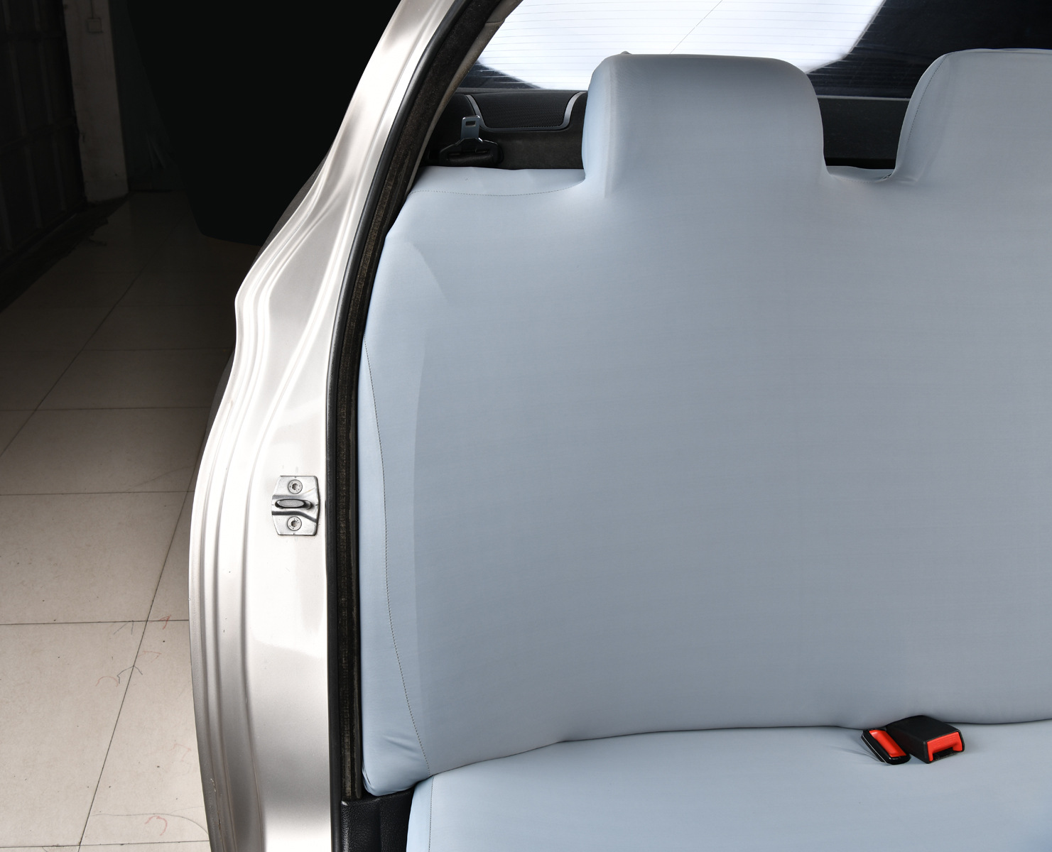 Cooling Ice Silk Universal Elastic Car Rear Three-Seat Seat Cover Fabric Dust-Proof Seat Cushion Cover Backrest and Headrest Integrated