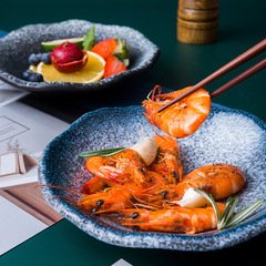 菜盤子陶瓷餐具家用碟子創意水果盤子圓形淺盤西餐盤花邊盤沙拉盤