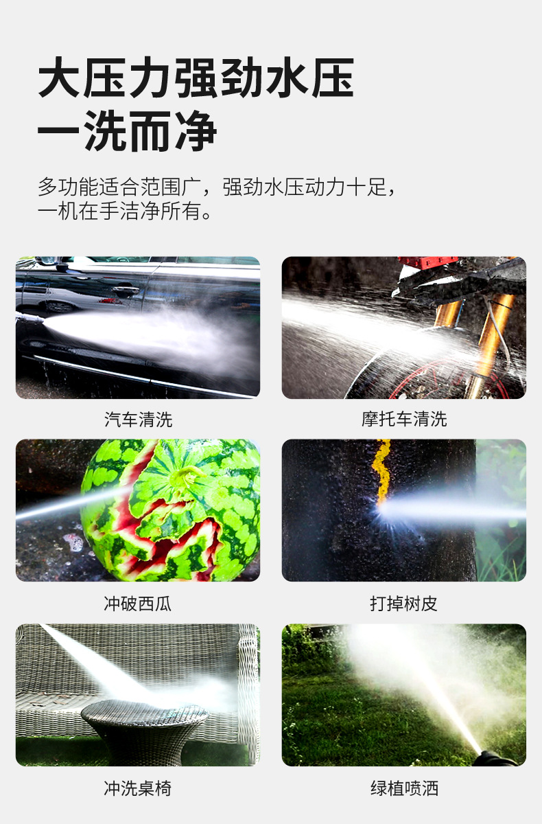High-Pressure Car Wash Water Pump for Home Use, 220V Powerful Portable Car Cleaning Tool with Booster, Wholesale