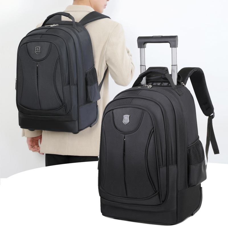 Minimalist multi-compartment student backpack for men, stylish business, pull-out handle backpack, large capacity, travel dual-shoulder bag
