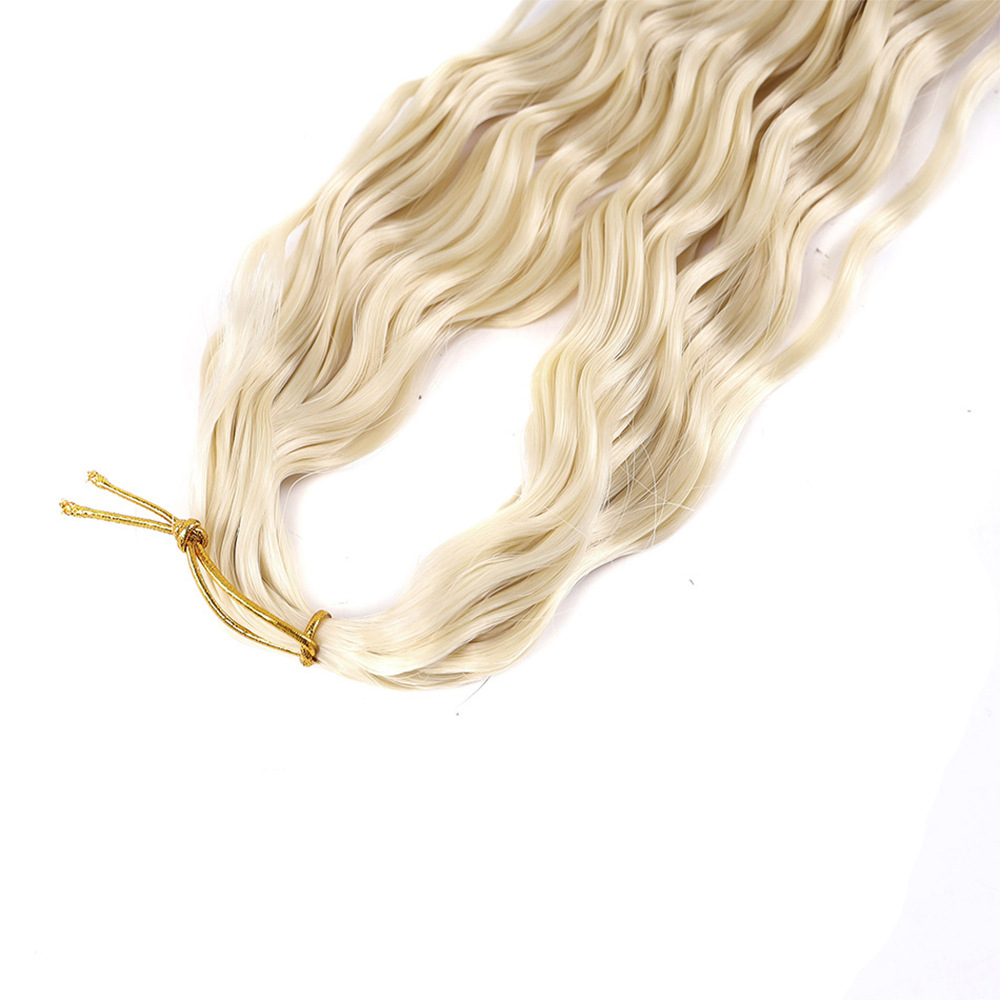 Syntetiskt hår Virkningsteknik för lågtemperatur djupa lockiga gardiner 22 tums vågig virkning_voghion.com