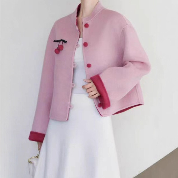 网红爆款2025秋冬双面羊毛大衣小个子气质短款毛呢外套现货