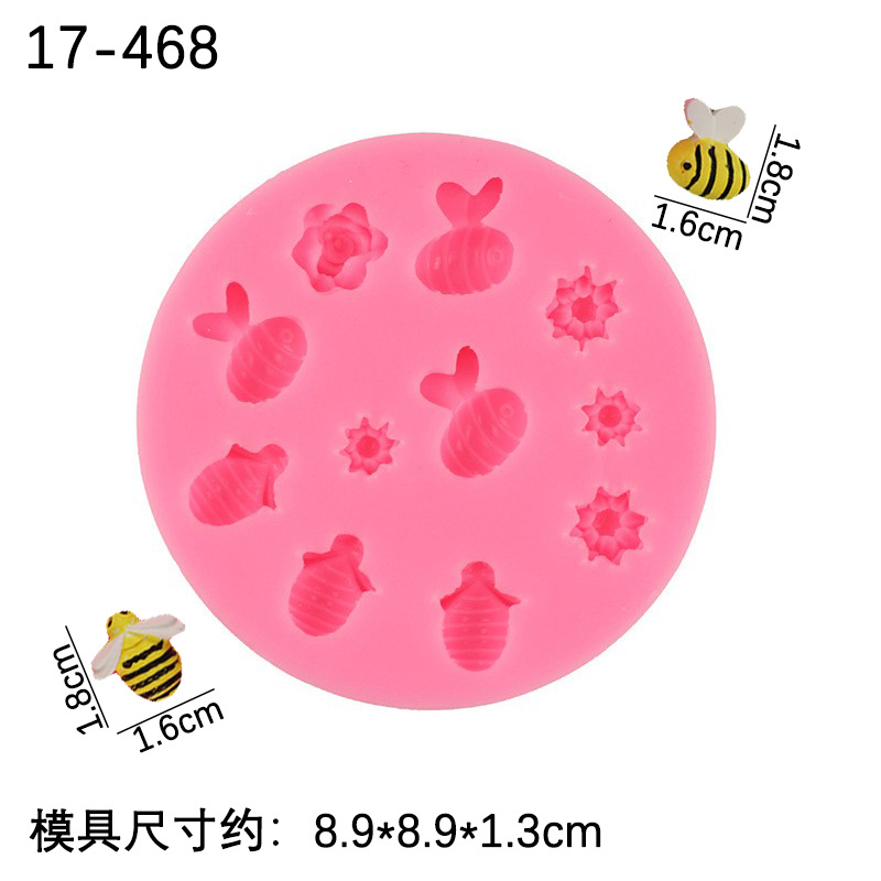 Múltiples molde de silicona en forma de abeja fondant pastel decoración chocolate molde arcilla herramienta de cerámica suave