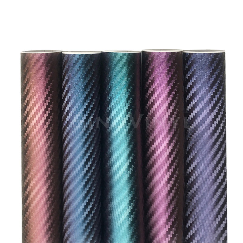 Carlake camaleón coche de fibra de carbono que cambia de color película cuerpo de fibra de carbono película decorativa coche decoración exterior pegatina interior