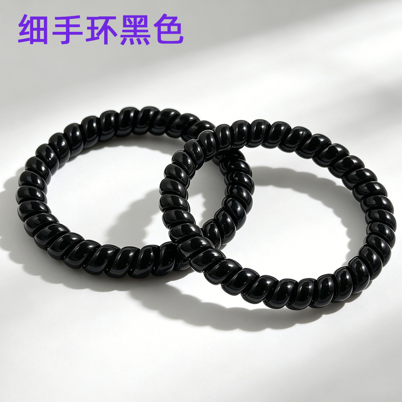 Basic Versatile Telephone Cord Hair Tie Black 5cm Thin Wristband Keychain Hair Tie Low Ponytail Hair Elastic Band Basic Versatile Telephone Cord Hair Tie Black 5cm Thin Wristband Keychain Hair Tie Low Ponytail Hair Elastic Band