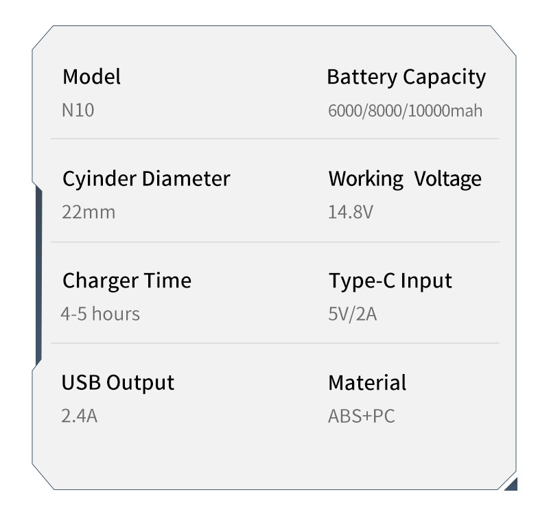 Cross-Border Car Emergency Starting Power Supply Air Pump All-In-One New Multi-Functional Portable Car Power Bank N10