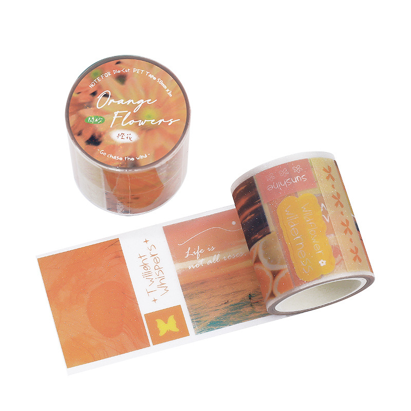 NOTA PARA la cinta adhesiva PET de corte de troquela de arena flash es mejor que perseguir el viento para frescar la cinta adhesiva de la tienda de mano de ensueño paisaje