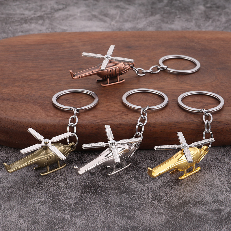 Cross-border Retro Creative Three-dimensional Helicopter Car Keychain Pendant Pendant Men's Backpack Pendant Ornaments Cross-border Retro Creative Three-dimensional Helicopter Car Keychain Pendant Pendant Men's Backpack Pendant Ornaments