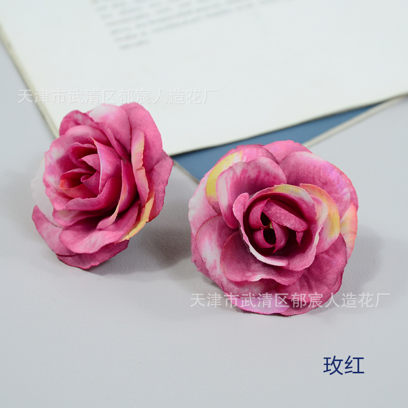 貴妃バラの花頭模造小バラの花ウェディングフラワーコンフェッショナル装飾シルクフラワー素材パックフラワーボックス卸売|undefined